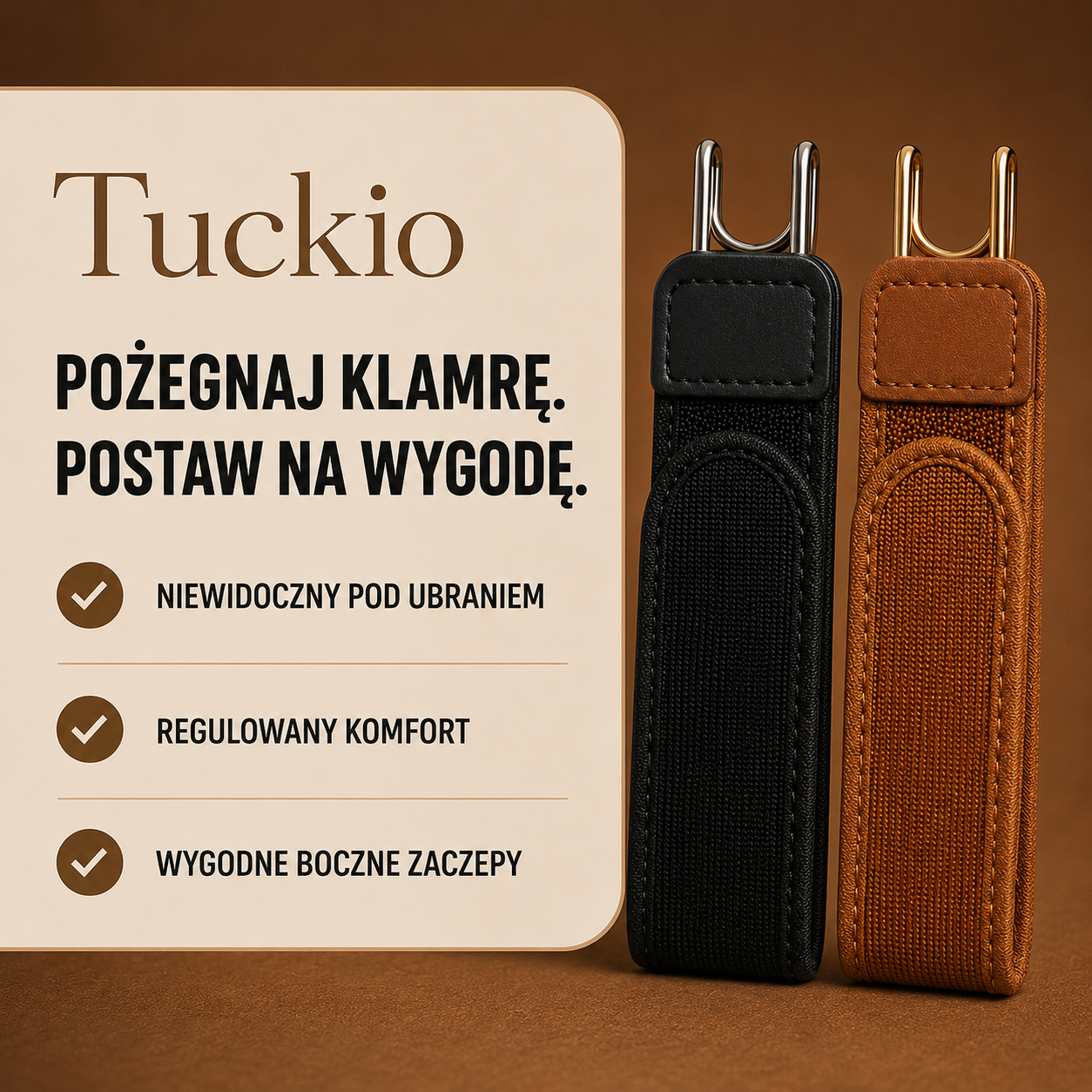 TUCKIO™ PASEK BEZ KLAMRY – WYGODA BEZ UCISKU